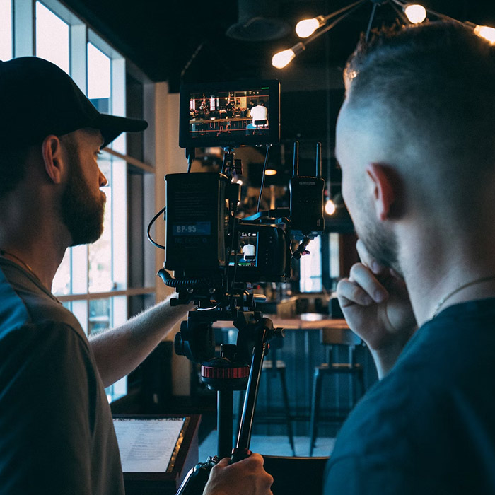 Brown Marketing video team shooting at one of the hotels and resorts clients